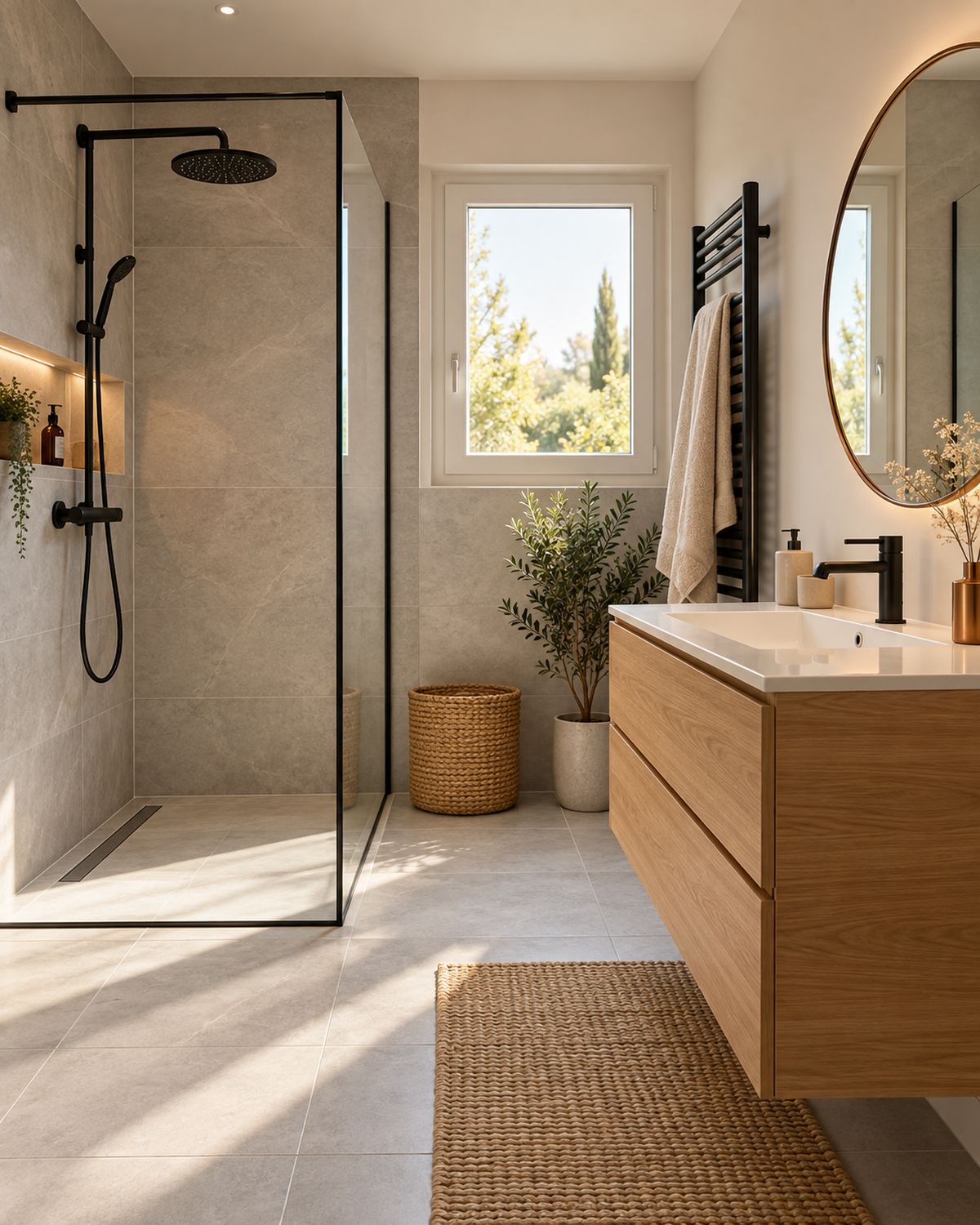 Salle de bain rénovée par Sanoune Multiservices à Saint-Denis